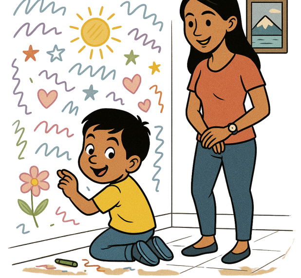 Kids drawing illustration