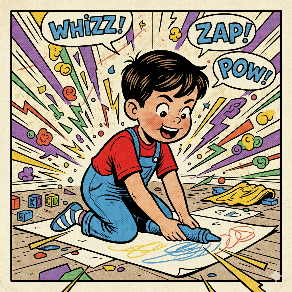 Bookshelf Comics Illustration